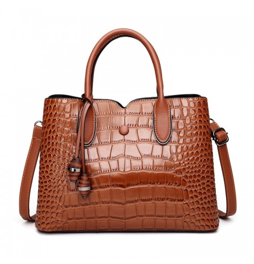 Croc Embossed Leather Tote Croc Embossed Leather Tote