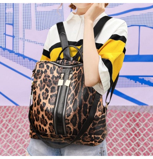 Leopard Print Backpack Purse Leopard Print Backpack Purse