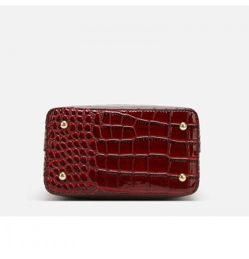 Croc Embossed Leather Bag Croc Embossed Leather Bag
