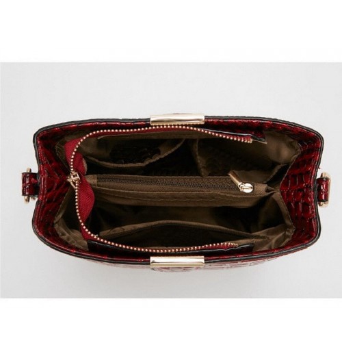 Croc Embossed Leather Bag Croc Embossed Leather Bag