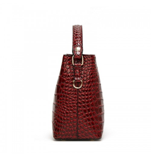 Croc Embossed Leather Bag Croc Embossed Leather Bag