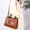 Croc Embossed Leather Tote Croc Embossed Leather Tote
