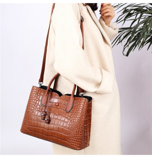 Croc Embossed Leather Tote Croc Embossed Leather Tote