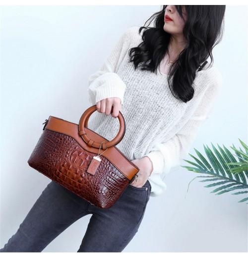Leather Croc Tote Bag Leather Croc Tote Bag